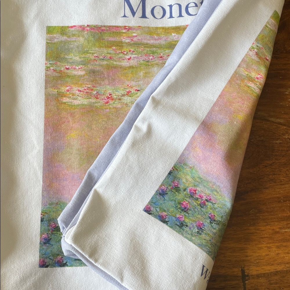 NWT NEW Water Lilies 1907 by MONET 100% Cotton Canvas Tote Bag - Picture 6 of 15
